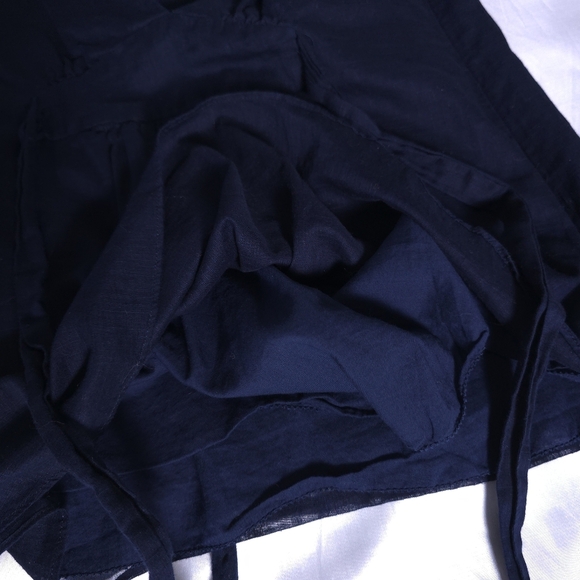 J. Crew Navy Blue V-neck Y2k Baby Doll Blouse Size 8 - Picture 10 of 10